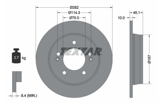 Brake Disc PRO 92240003 Textar