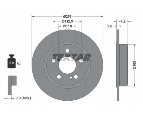 Brake Disc PRO 92241303 Textar