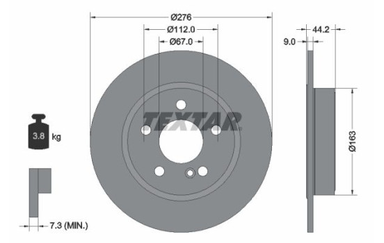Brake Disc PRO 92241303 Textar