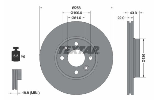 Brake Disc PRO 92241503 Textar