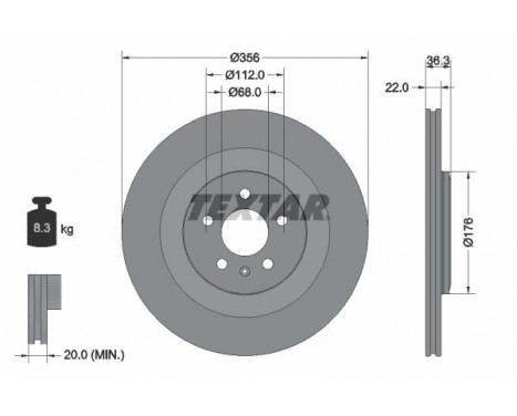 Brake Disc PRO 92241803 Textar