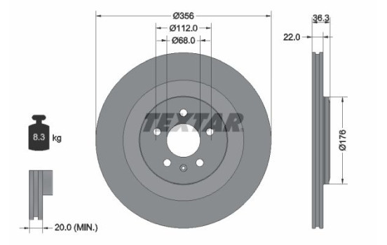 Brake Disc PRO 92241803 Textar