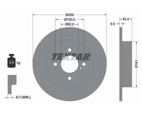 Brake Disc PRO 92242303 Textar