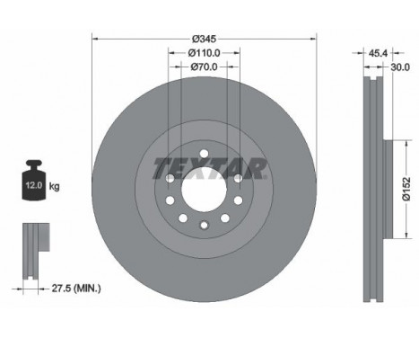 Brake Disc PRO 92242403 Textar