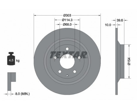 Brake Disc PRO 92242703 Textar