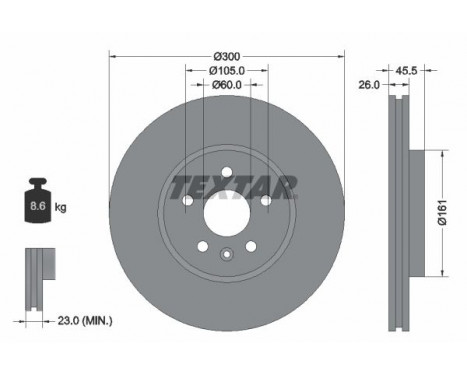 Brake Disc PRO 92243303 Textar