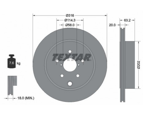 Brake Disc PRO 92243703 Textar