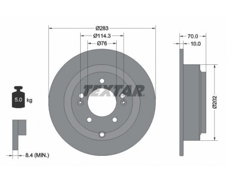 Brake Disc PRO 92244403 Textar