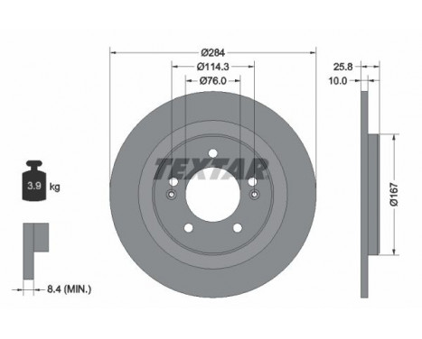 Brake Disc PRO 92252703 Textar