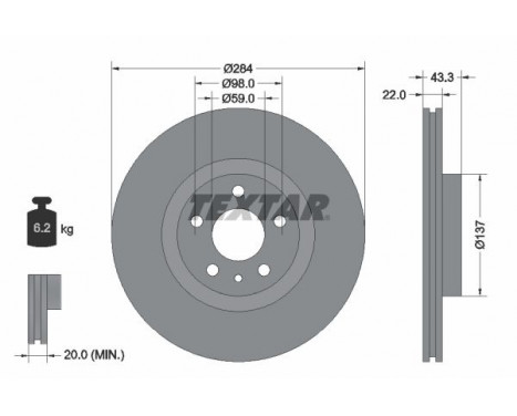 Brake Disc PRO 92252803 Textar