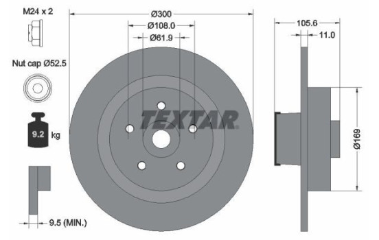 Brake Disc PRO 92252903 Textar