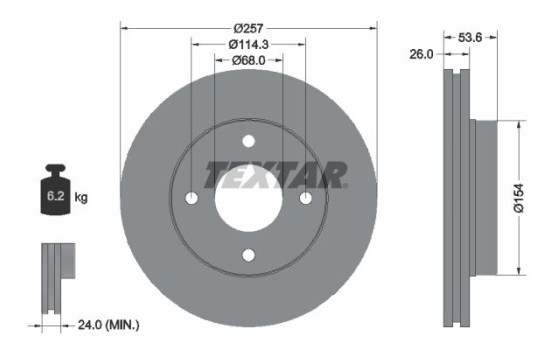 Brake Disc PRO 92253103 Textar