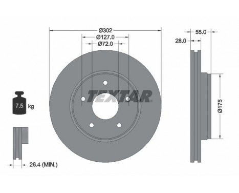 Brake Disc PRO 92253303 Textar