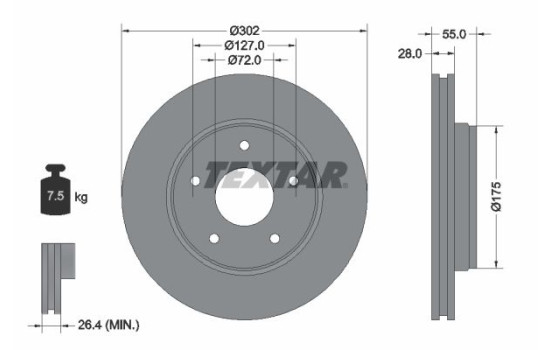 Brake Disc PRO 92253303 Textar