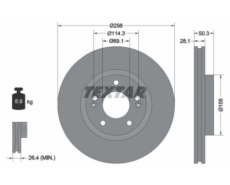 Brake Disc PRO 92253603 Textar