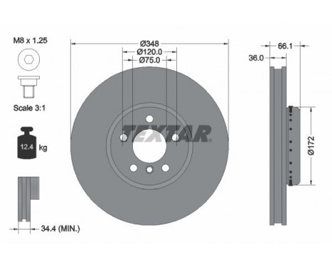 Brake Disc PRO+ 92253825 Textar