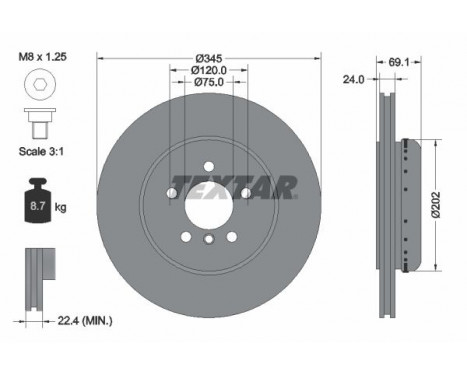 Brake Disc PRO+ 92253925 Textar