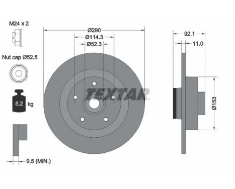 Brake Disc PRO 92254103 Textar