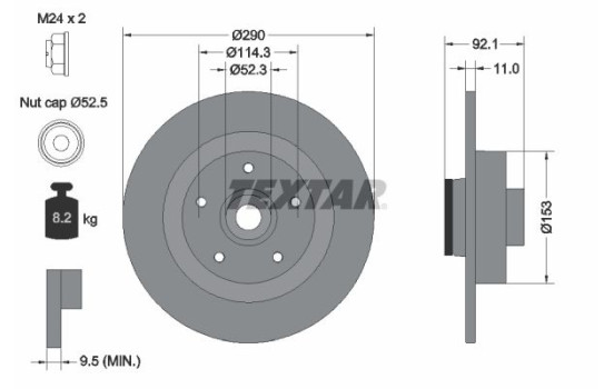 Brake Disc PRO 92254103 Textar