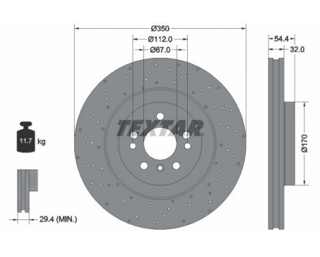 Brake Disc PRO+ 92254405 Textar