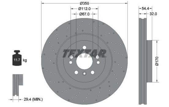 Brake Disc PRO+ 92254405 Textar