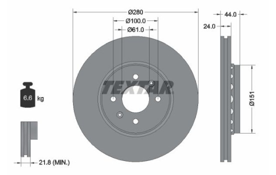 Brake Disc PRO 92254603 Textar
