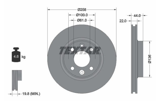 Brake Disc PRO 92255203 Textar