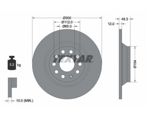 Brake Disc PRO 92255403 Textar