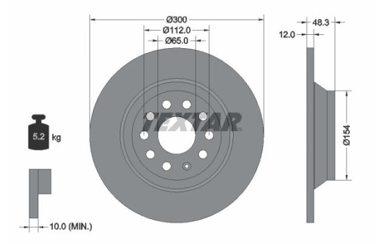 Brake Disc PRO 92255403 Textar