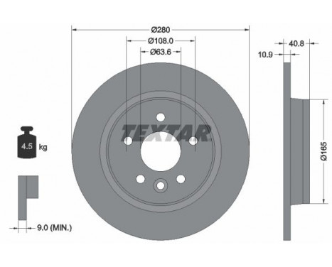 Brake Disc PRO 92255603 Textar