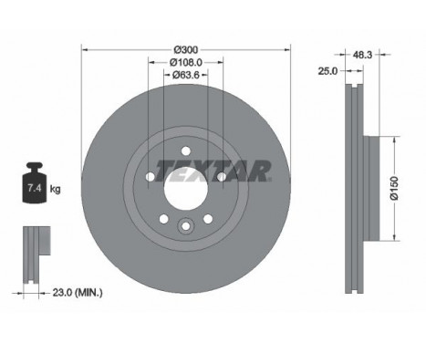 Brake Disc PRO 92255703 Textar