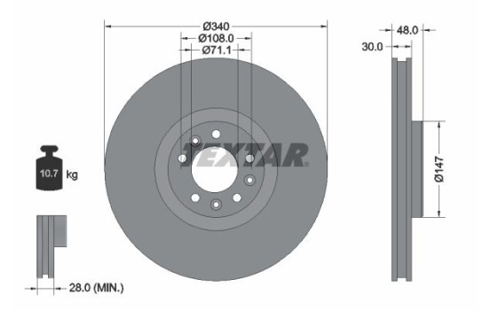 Brake Disc PRO 92256003 Textar
