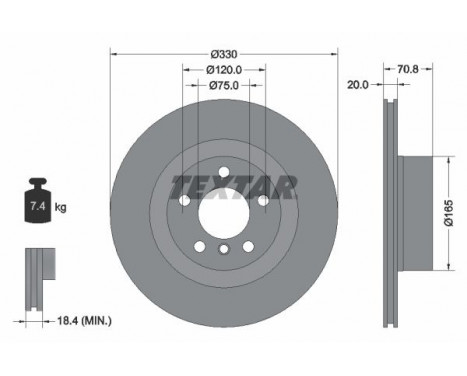 Brake Disc PRO 92256303 Textar