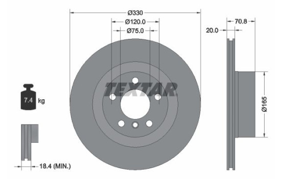 Brake Disc PRO 92256303 Textar
