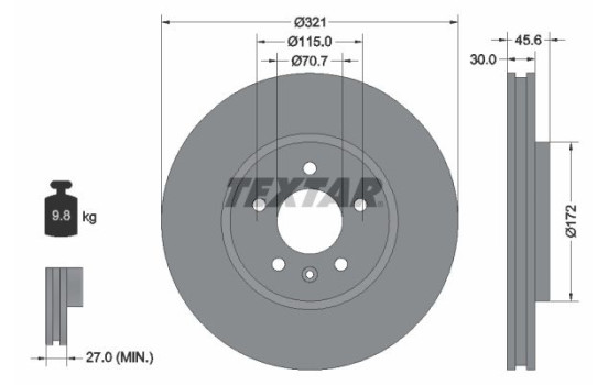 Brake Disc PRO 92256803 Textar