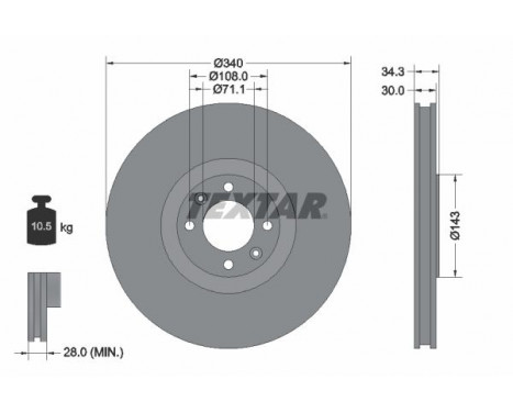 Brake Disc PRO 92256903 Textar