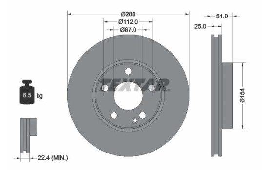 Brake Disc PRO+ 92257005 Textar