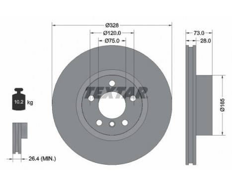 Brake Disc PRO+ 92257105 Textar