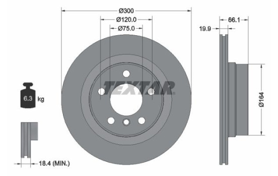 Brake Disc PRO 92257203 Textar