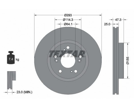 Brake Disc PRO 92257303 Textar