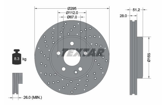 Brake Disc PRO+ 92257505 Textar