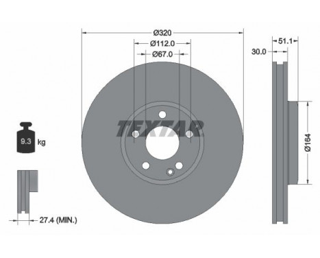 Brake Disc PRO 92258003 Textar