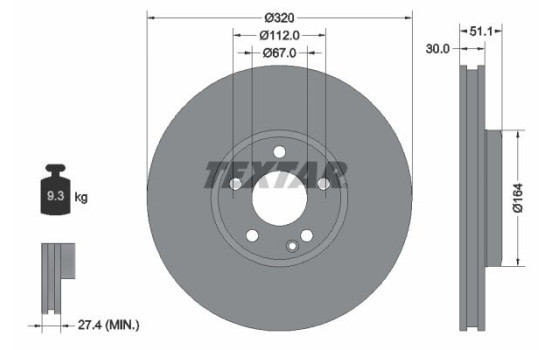 Brake Disc PRO 92258003 Textar