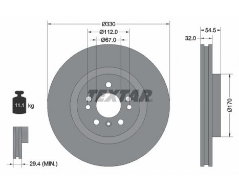 Brake Disc PRO+ 92260405 Textar