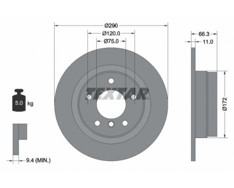 Brake Disc PRO 92261003 Textar