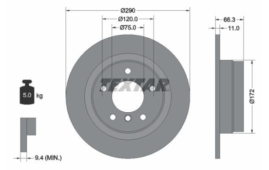 Brake Disc PRO 92261003 Textar