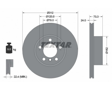 Brake Disc PRO+ 92261805 Textar