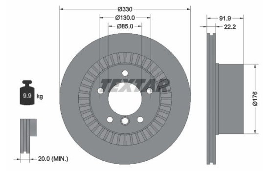 Brake Disc PRO 92261903 Textar