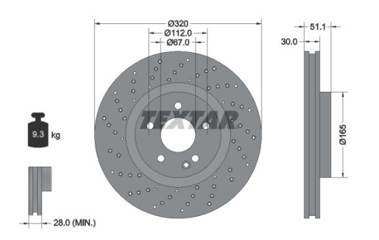 Brake Disc PRO+ 92262105 Textar