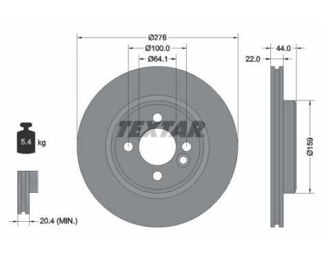 Brake Disc PRO 92262403 Textar